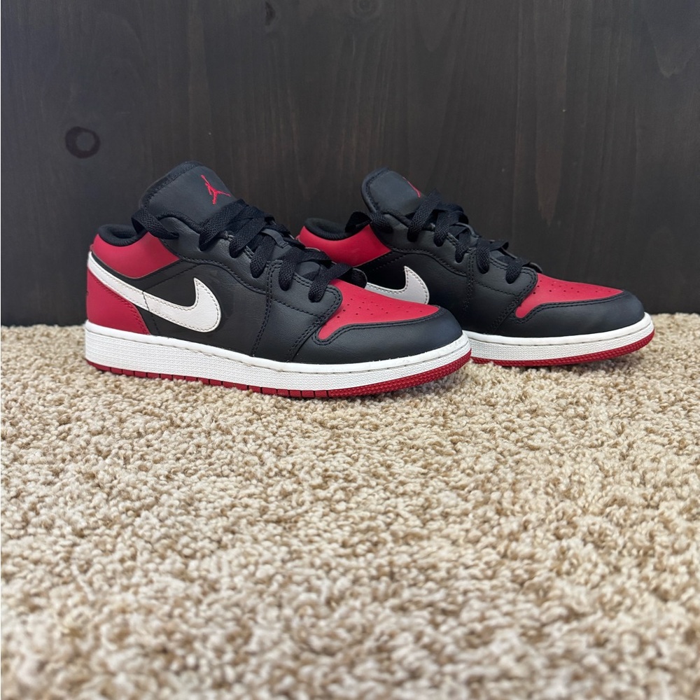 Nike Air Jordan 1 Low Top Sneakers in Black, Red & White. Lightly used. No box.
